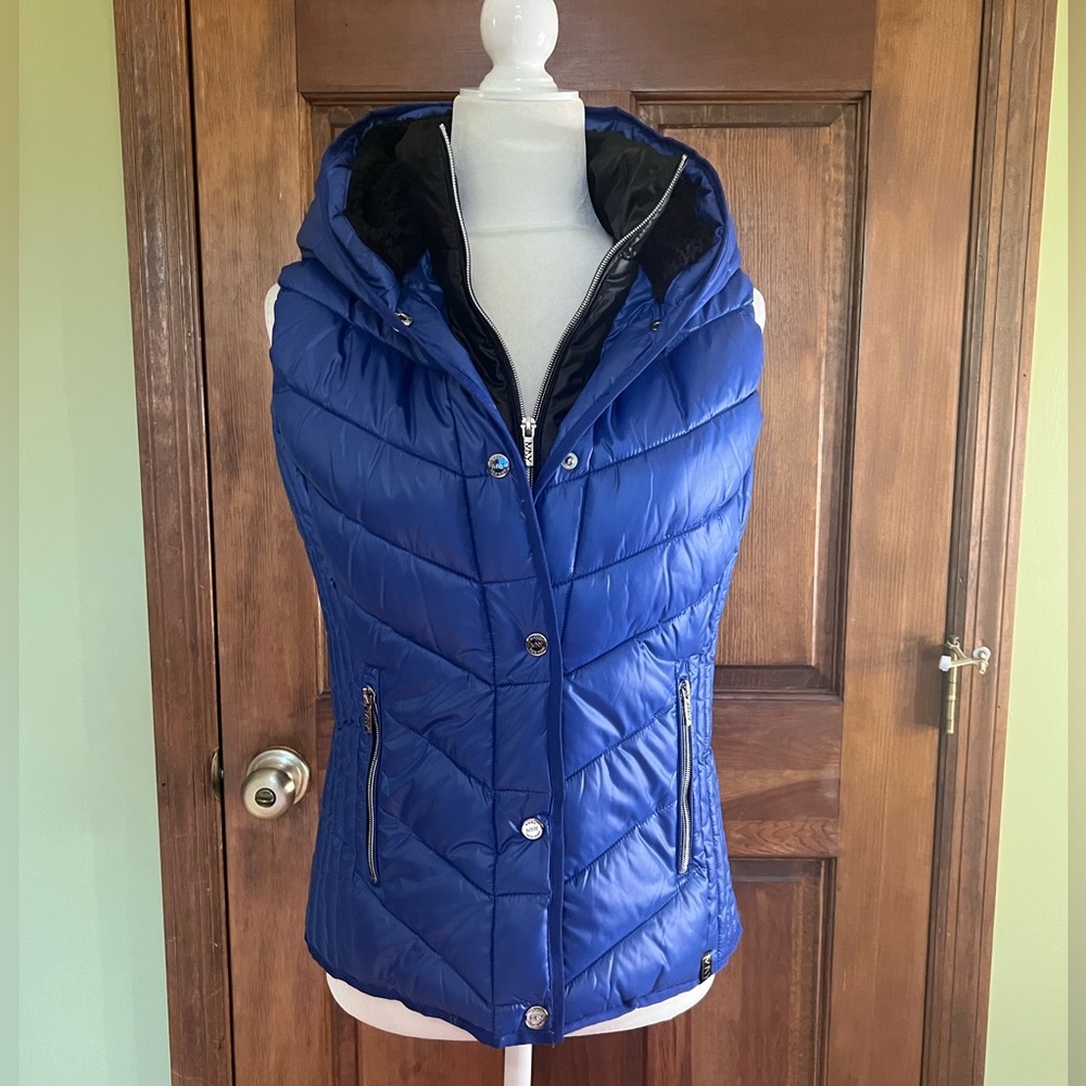 Marc New York Royal Blue Quilted Hooded Puffer Vest